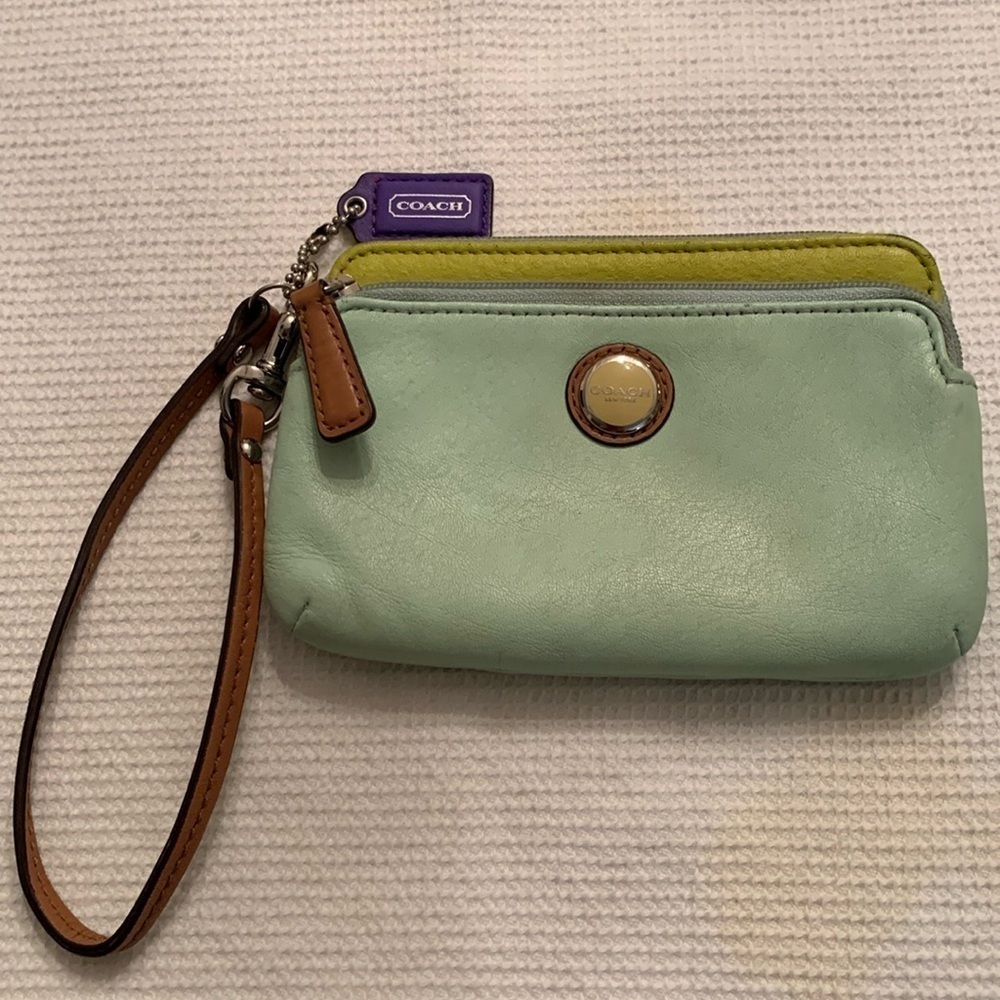 Coach Poppy Color Block Wallet/Wristlet. Two Zippers. Three Card Holders.​​​​​​